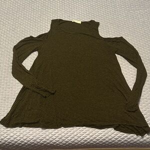 Lush Black and Green Striped Sleeveless Top